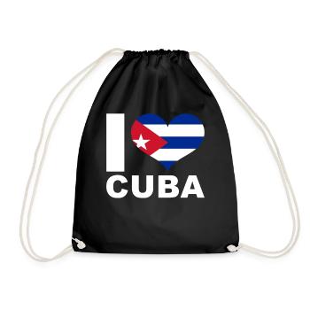 J’aime Cuba drapeau du cœur Cuba - Sac de sport léger - noir - Devant
