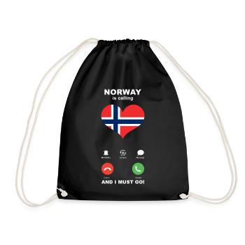 Norway is calling Norway Heart Souvenir - Drawstring Bag - black - Front