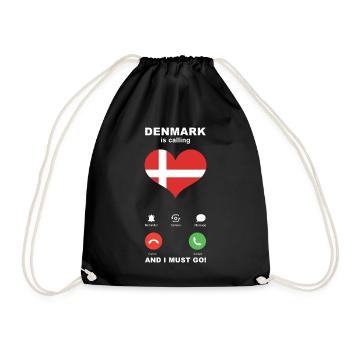 Le Danemark appelle Denmark Heart Souvenir - Sac de sport léger - noir - Devant