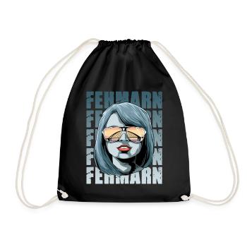 Fehmarn Fehmarnundbrücke Sonnenbrille - Turnbeutel - Schwarz - Vorne