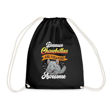 Chinchillas sind fantastisch Wollmaus Chinchilla - Turnbeutel - Schwarz - Vorne