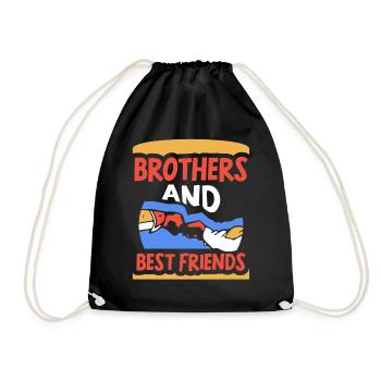 Brüder Und Beste Freunde Team Bruder Freund - Turnbeutel - Schwarz - Vorne