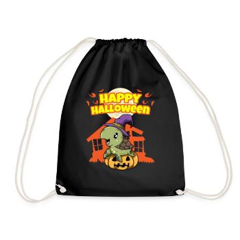 Happy Halloween Scary Funny Hallow's Eve Costume - Drawstring Bag - black - Front