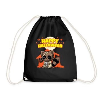 Happy Halloween Scary Funny Hallow's Eve Costume - Drawstring Bag - black - Front