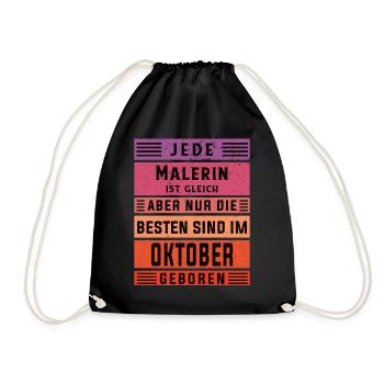 Lackierer-Anstreicher Geburtstag Oktober geboren - Turnbeutel - Schwarz - Vorne