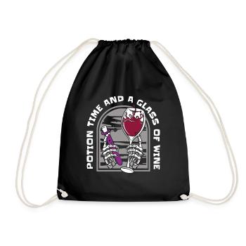 Aqua Tofana Wine Drinking Murder Mystery Wine - Drawstring Bag - black - Front