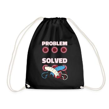 Problem Solution Cat Feline Cat Owner Pet - Drawstring Bag - black - Front