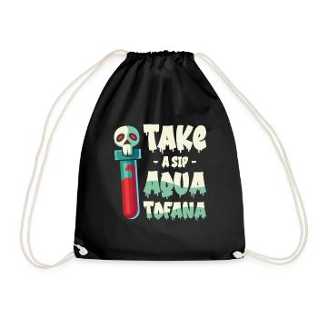 Aqua Tofana Skull Poison Bottle Conspiracy - Drawstring Bag - black - Front