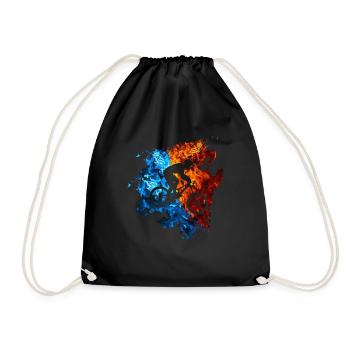 Fire Mountain Bike Flames MTB Bike - Drawstring Bag - black - Front