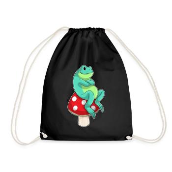 Frosch Pilz - Turnbeutel - Schwarz - Vorne