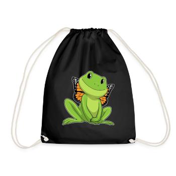 Ailes de papillon grenouille - Sac de sport léger - noir - Devant