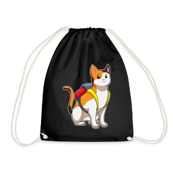 Chat avec cartable - Sac de sport léger - noir - Devant