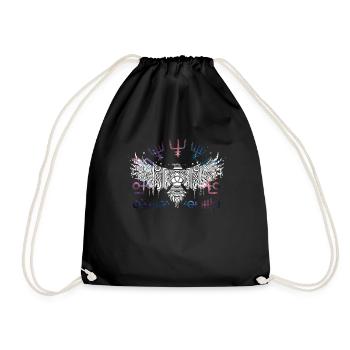 Thor Hammer Raven Mjölnir Rune Viking Galaxy - Drawstring Bag - black - Front