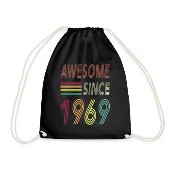 Awesome since 1969 - Drawstring Bag - black - Front