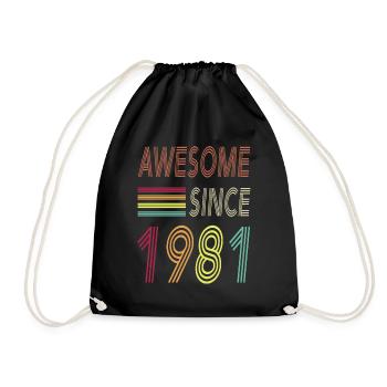 Awesome since 1981 - Turnbeutel - Schwarz - Vorne