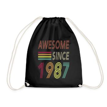 Awesome since 1987 - Turnbeutel - Schwarz - Vorne