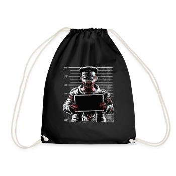Skelett Totenkopf Schwarz - Turnbeutel - Schwarz - Vorne