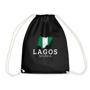 lagos nigeria, nigeria - Turnbeutel - Schwarz - Vorne