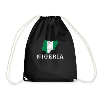 Nigerian flag map, nigeria - Turnbeutel - Schwarz - Vorne