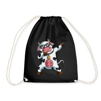 Dabbing Cow Farmer Dab Cowshed Farm - Drawstring Bag - black - Front
