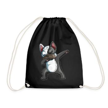 Dabbing French Bulldog Dogs Dab Pet - Drawstring Bag - black - Front