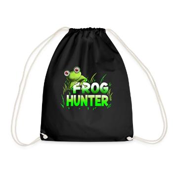 Toad Frogs Tadpole Frog Hunter Children's Shirt - Drawstring Bag - black - Front