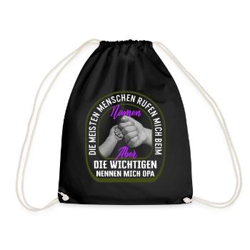 Opa Shirt, Wichtige Ine Call Me Opa, - Drawstring Bag - black - Front
