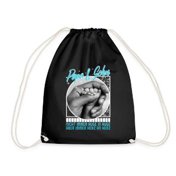 Papa und Sohn Herz-zu-Herz-Shirt, Hände halten, - Sac de sport léger - noir - Devant