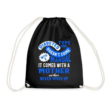 Chemise de sensibilisation au diabète de type un, mère qui - Sac de sport léger - noir - Devant