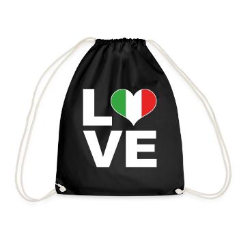 Ich liebe Italien Herz Flagge Italien - Turnbeutel - Schwarz - Vorne