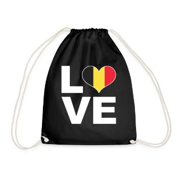 I love Belgium heart flag Belgium - Drawstring Bag - black - Front