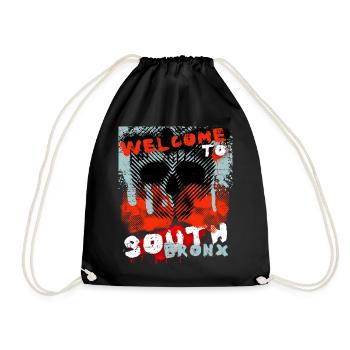 Vintage-Design New York-Bronx mit Totenkopf - Turnbeutel - Schwarz - Vorne