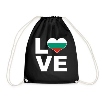 I love Bulgaria heart flag Bulgaria - Drawstring Bag - black - Front