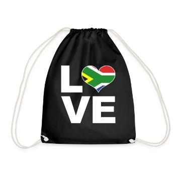 I love South Africa heart flag South Africa - Drawstring Bag - black - Front