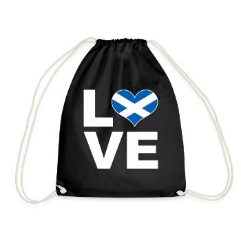 I love Scotland heart flag Scotland - Drawstring Bag - black - Front