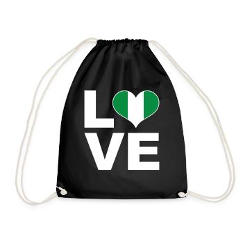 J’aime le drapeau du cœur du Nigeria - Sac de sport léger - noir - Devant
