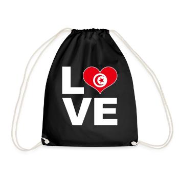 J’aime tunisie drapeau du cœur Tunisie - Sac de sport léger - noir - Devant