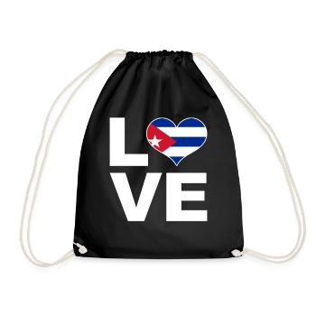 J’aime Cuba drapeau du cœur Cuba - Sac de sport léger - noir - Devant
