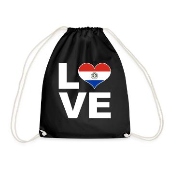 Ich liebe Paraguay Herz Flagge Paraguay - Turnbeutel - Schwarz - Vorne
