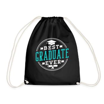 Best Graduate of All Time Graduated Graduates - Drawstring Bag - black - Front