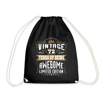 72 Years Of Being Awesome 72 Birthday 72 Years - Drawstring Bag - black - Front