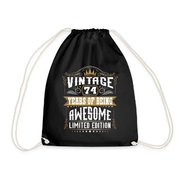 74 Years Of Being Awesome 74 Birthday 74 Years - Drawstring Bag - black - Front