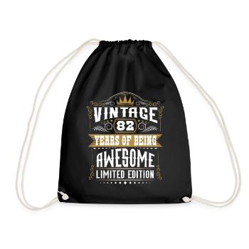 82 Years Of Being Awesome 82 Birthday 82 Years - Drawstring Bag - black - Front