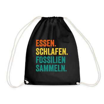 Geologie Geologe Fossiliensammler Paläontologie - Turnbeutel - Schwarz - Vorne