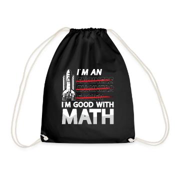 Aerospace Engineer I'm An I'm Good With Math Space - Drawstring Bag - black - Front