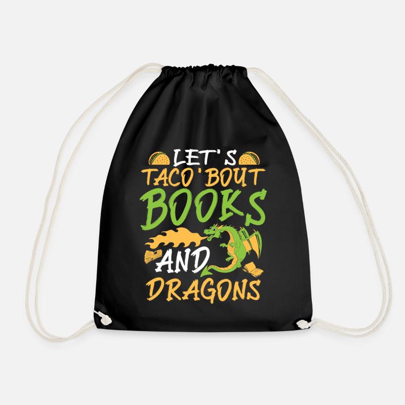 Bücherwurm Drache Bücher - Turnbeutel - Schwarz