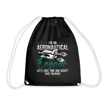 Aerospace I'm An Aeronautical Engineer Rocket - Turnbeutel - Schwarz - Vorne