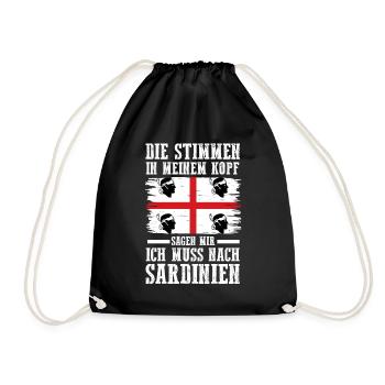 Sarde Sardische Flagge Sardegna Sardinien - Turnbeutel - Schwarz - Vorne