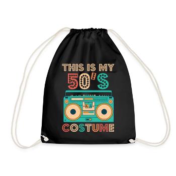 This Is My 50s Costume Shirt 1950s Retro Vintage - Drawstring Bag - black - Front