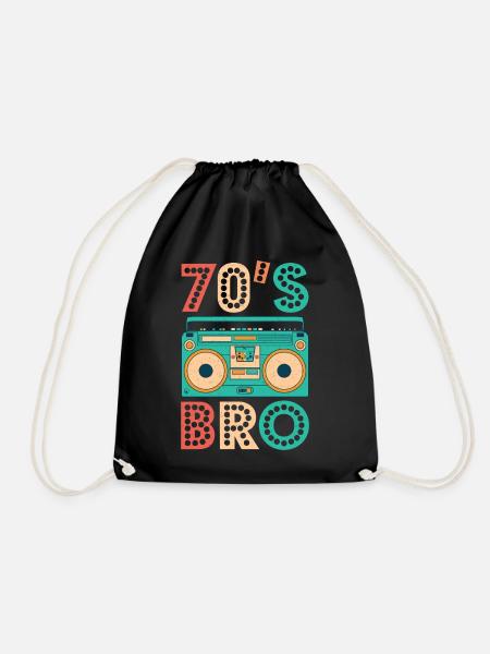 70s Bro Vintage Cassette Shirt 1970s Retro Vintage - Drawstring Bag - black